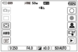 Ilustración de la pantalla durante la toma de imagen fija