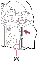 Illustrazione indicante la posizione della spia di accesso