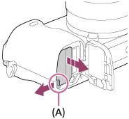 Illustration indicating the position of the lock lever