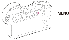 Illustrazione indicante la posizione del tasto MENU