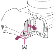 Illustration indicating the position of the lock lever