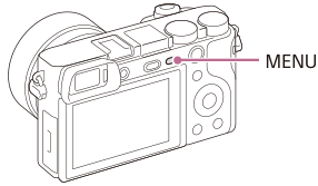 Illustrazione indicante la posizione del tasto MENU