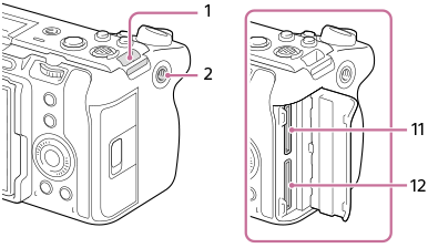 Illustration of the side view of the camera