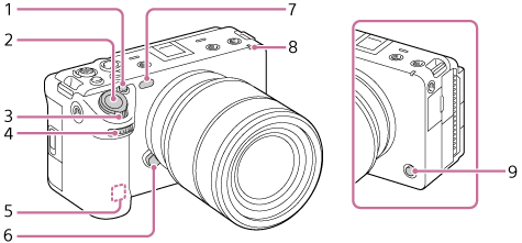 Illustration of the front side of the camera