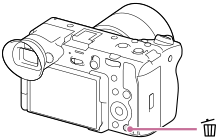 Illustration indicating the position of the delete button