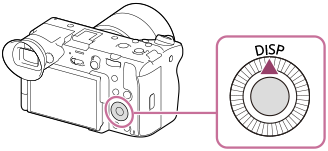 Illustration indicating the position of the DISP button