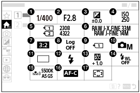 Illustration of the screen of the main menu