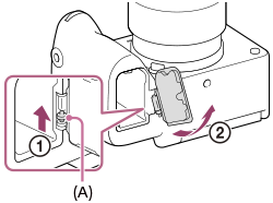 Illustration showing how to remove the battery cover