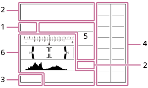 Illustration of the screen in the viewfinder mode