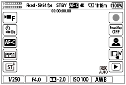 Illustration of the screen during movie recording