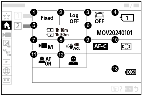 Kuva päävalikon näytöstä