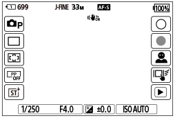 Illustration de l’écran pendant la prise d’images fixes
