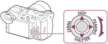 Illustrazione indicante la posizione della rotellina di controllo