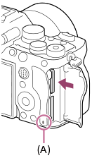 Illustration indicating the position of the access lamp