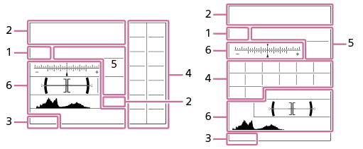 Illustration of the screen in the viewfinder mode