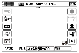 Illustration of the screen during movie recording