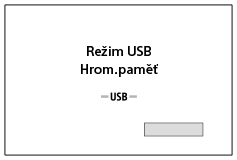 Obrázek obrazovky při připojení kabelem USB