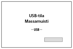 Kuva näytöstä, kun liitetään USB-kaapelilla