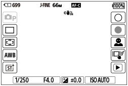 Illustration de l’écran pendant la prise d’images fixes