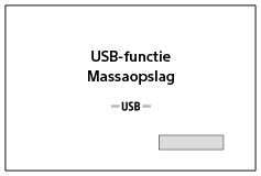 Illustratie van het scherm wanneer een USB-kabel is aangesloten