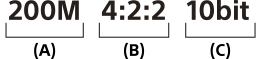 200 M 4:2:2 10-bit