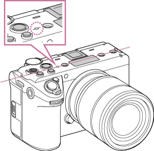Illustration of image sensor position. The mark (item 5) on the top left of the camera indicates the image sensor position.