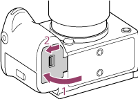 Illustration of closing cover and direction to slide the switch