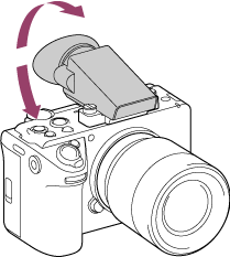 Illustration of adjusting angle of viewfinder