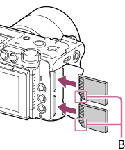 Illustration of inserting SD memory card