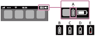 充電式電池の残量を示すアイコンのイラスト