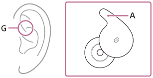 Illustrazione che indica le posizioni di A e G