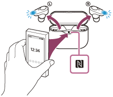WF-1000XM3 | Hjelpeveiledning | Koble fra Android-smarttelefonen med one  touch (NFC)