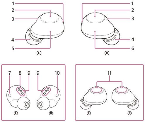 Απεικόνιση όλων των μερών των ακουστικών