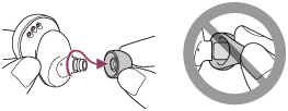 Ilustrație cu îndepărtarea auricularei în timp ce este rotită în direcția opusă unității