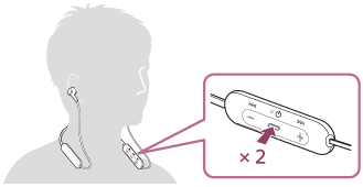 Ilustrace tlačítka volání na ovladači na levé straně
