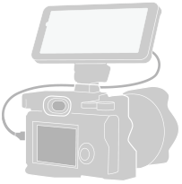 Diagram med tilslutning af enheden til et kamera