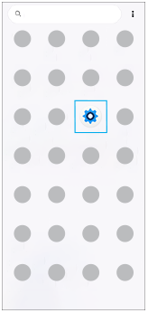 Immagine che mostra l'icona Impostazioni nel cassetto app.