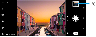 Obrázek znázorňující polohu miniatury na displeji fotoaparátu.