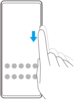 Diagram, hvor Side sense-panelet skubbes ned