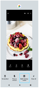 Immagine che mostra la posizione del pulsante Passaggio a più finestre nell'area in basso.