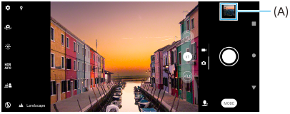 Bilde som viser plasseringen av miniatyrbildet på kameraskjermen.