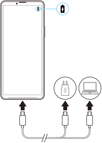 Afbeelding van het opladen van het apparaat