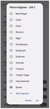 Afbeelding van het selecteren van een geluid in de lijst.