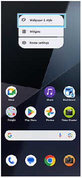 Immagine del menu che si apre nella schermata Home