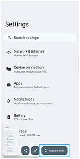 Bild som visar positionen för knappen Fånga mer i området längst ned till höger.