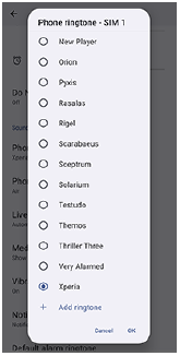 Bild zur Auswahl eines Sounds aus der Liste.