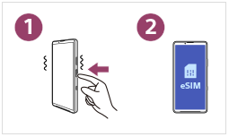Image showing how to turn your device on and configure an eSIM