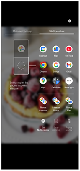 Image showing selecting apps to display in the upper and lower window.