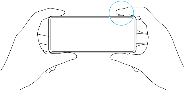 Изображение, което показва как да държите устройството си, докато правите снимка с Photo Pro