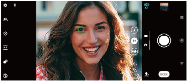 Snímek nastavení zaostření na oko.